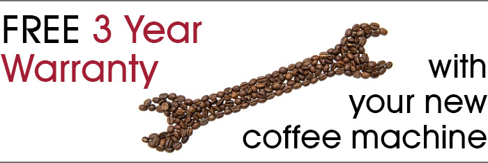 Free 3 year warranty with your new coffee machine