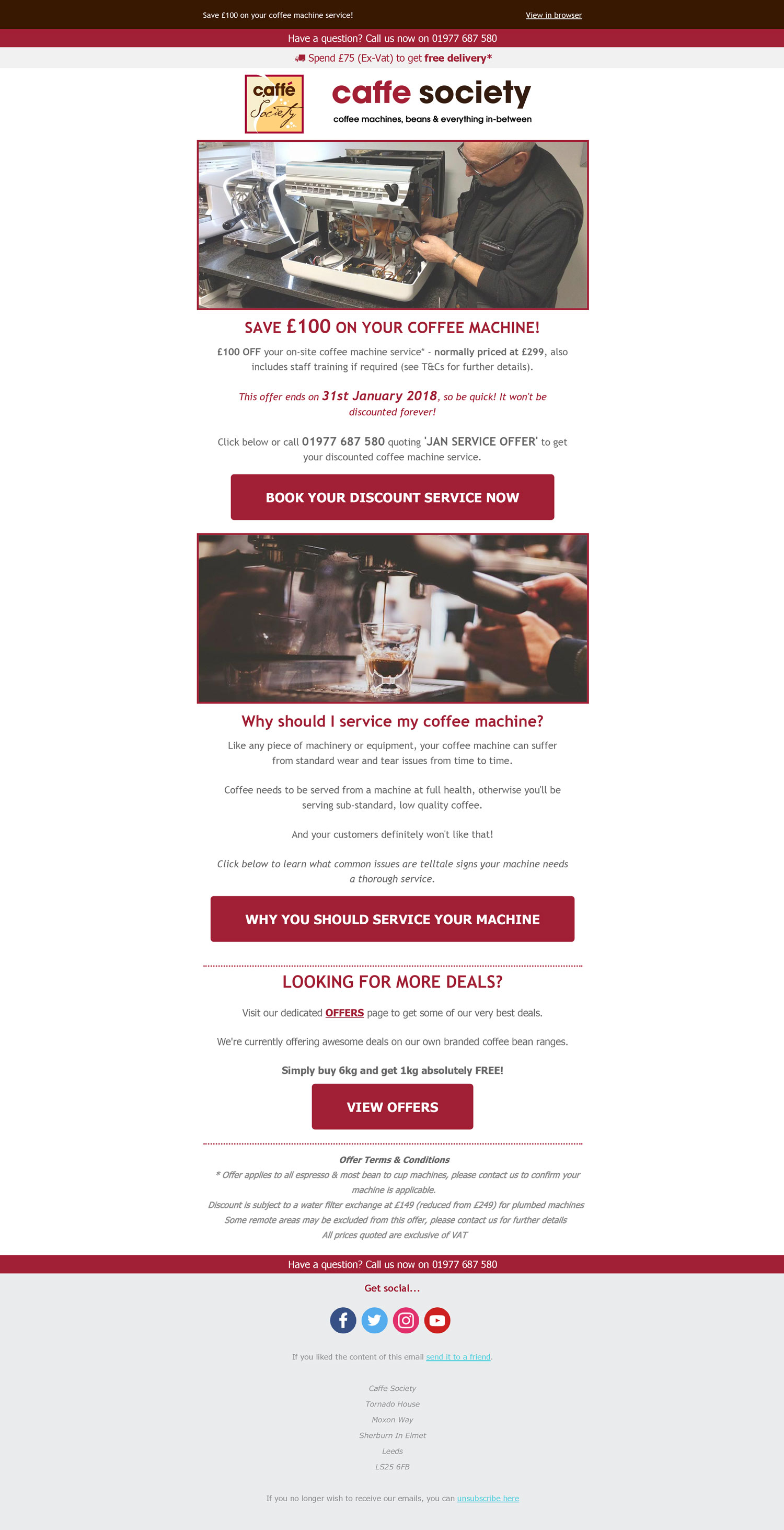 Caffe Society Coffee Machine Service Preview