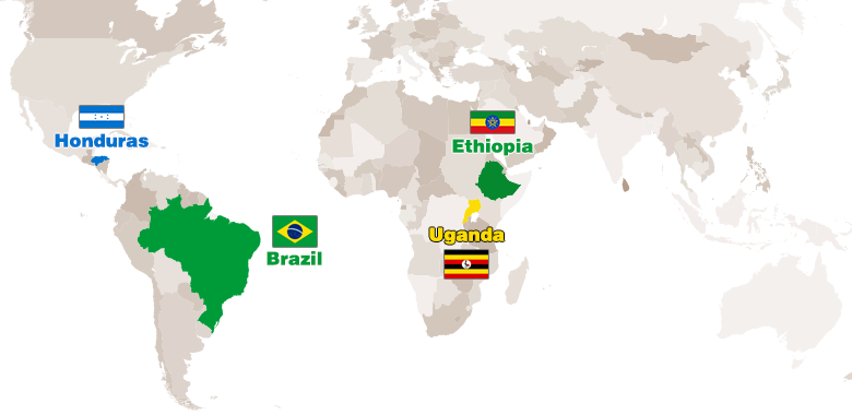 Espresso Coffee Beans World Map